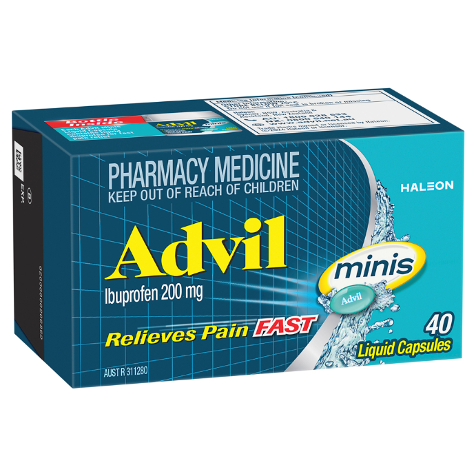 Advil Minis Ibuprofen 200mg 40 Liquid Capsules