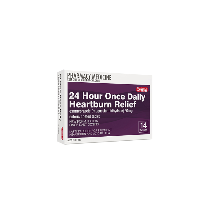 PHARMACY ACTION 24 Hour Once Daily Heartburn Relief 14 Tablets
