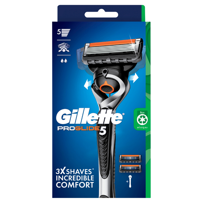 Gillette ProGlide5 Flexball Razor 1 Handle + 2 Cartridges 3 Piece Set