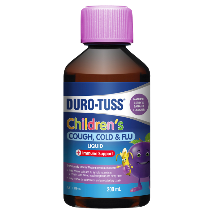 Duro-Tuss Children's Cough, Cold & Flu Liquid + Immune Support 200mL