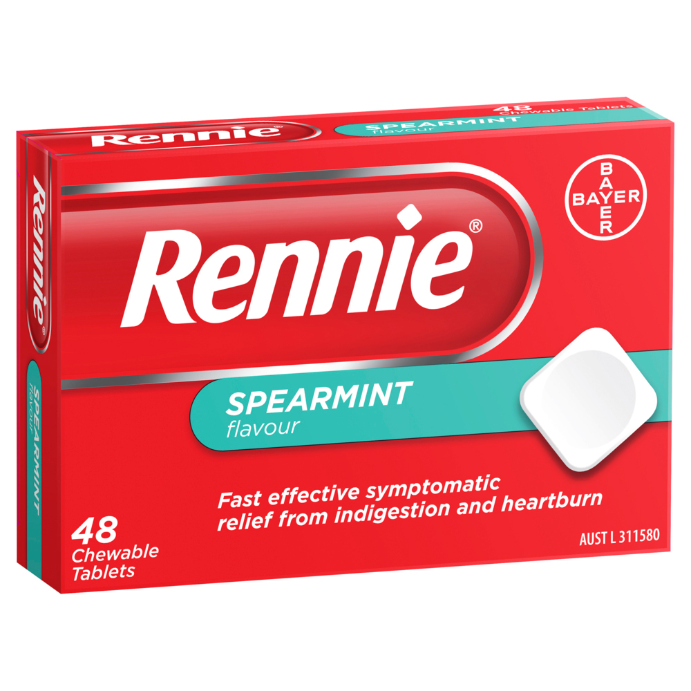 Rennie Spearmint 48 Chewable Tablets