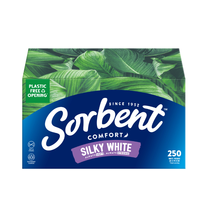 SORBENT Silky White Tissues 250 Pack