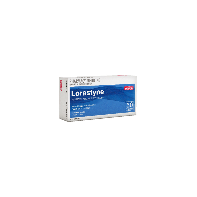 PHARMACY ACTION Lorastyne 10mg 50 Tablets