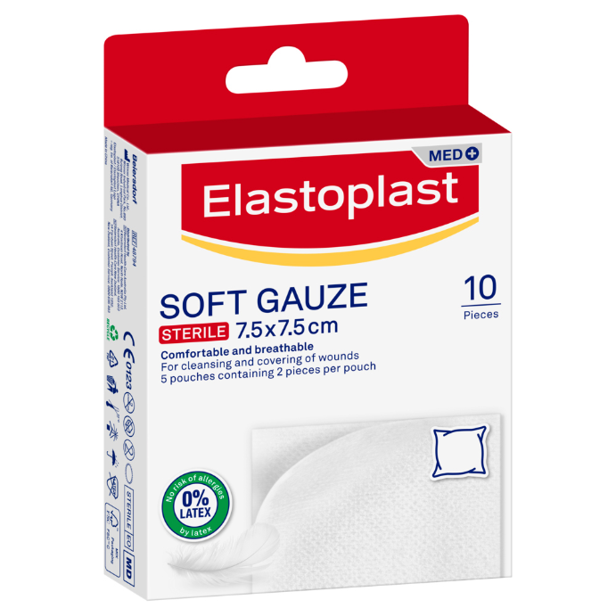 Elastoplast Soft Gauze Sterile 7.5 x 7.5cm 10 Pack