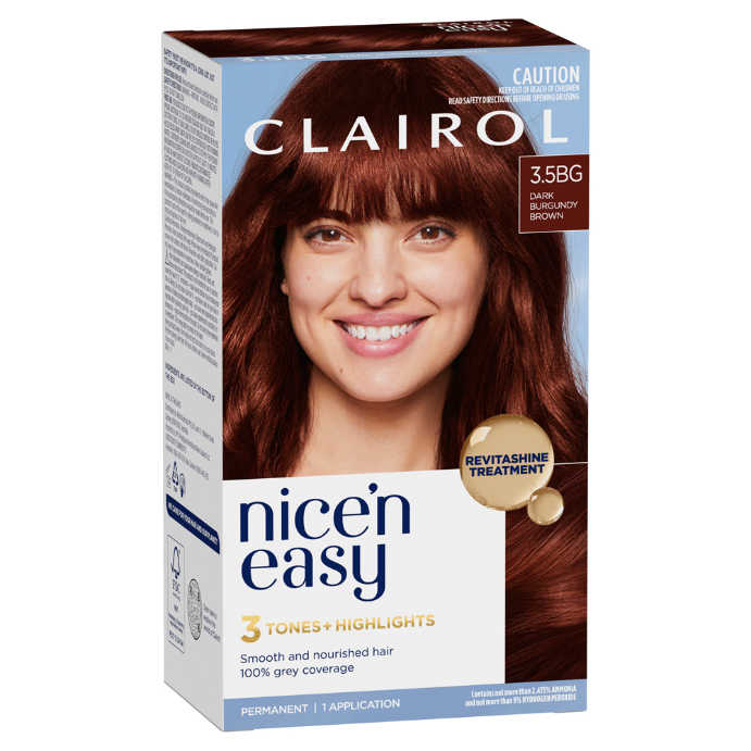 Clairol Nice 'N Easy 3.5BG Natural Dark Burgundy Permanent Hair Colour 1 Pack