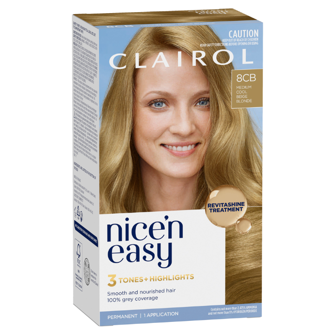 Clairol Nice 'N Easy 8CB Natural Medium Champagne Blonde Permanent Hair Colour 1 Pack