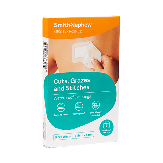 OPSITE POST-OP Waterproof Dressings 6.5 Pack x 5cm 5 Pack