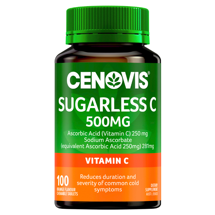 Cenovis Sugarless C 500mg Vitamin C Orange Flavour 100 Tablets