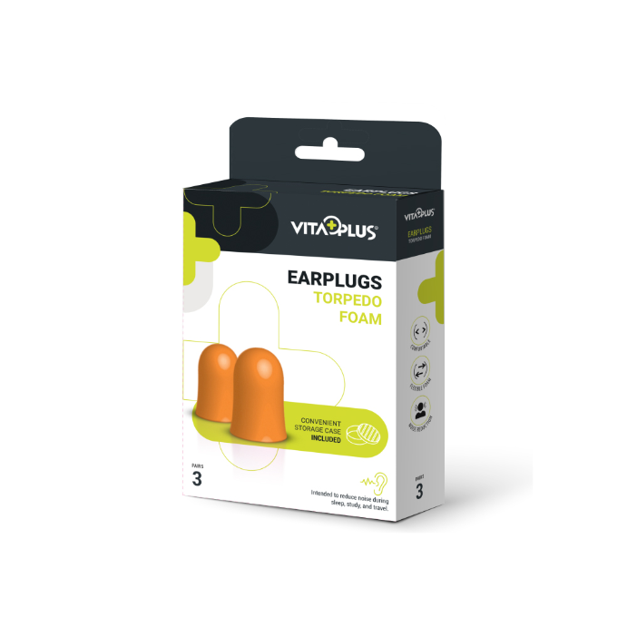 VITAPLUS Earplugs Foam Torpedo 3 Pairs