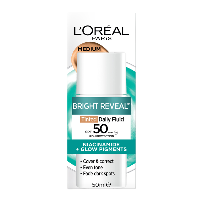 L'Oréal Paris Bright Reveal Tinted Daily Fluid SPF 50 Medium 50mL
