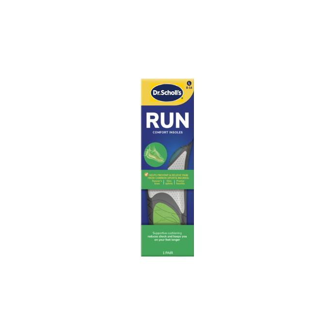 Scholl Run Comfort Insoles Large 8-14 1 Pair