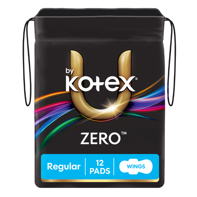 U By Kotex Zero Pads Regular With Wings 12 Pack
