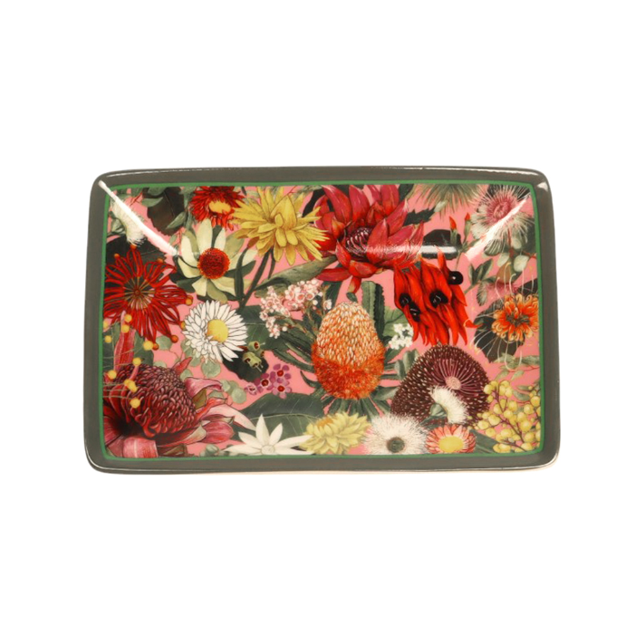 LA LA LAND Rectangle Trinket Tray Australian Wildflowers 15 x 10 x 2cm