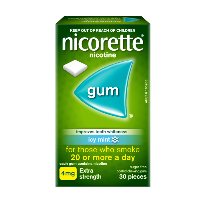 NICORETTE® Nicotine Gum Icy Mint 4mg Regular Strength 30 Pieces