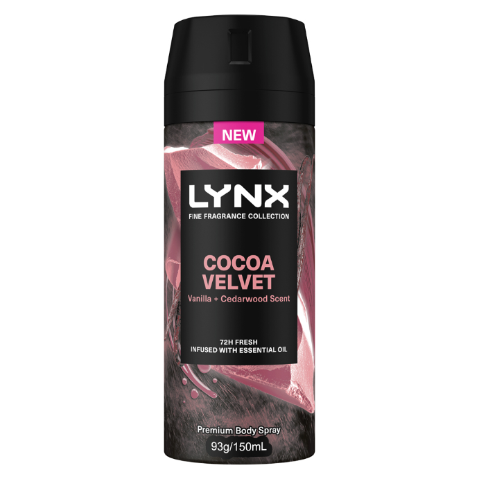 Lynx Fine Fragrance Collection Body Spray Deodorant Cocoa Velvet 150mL