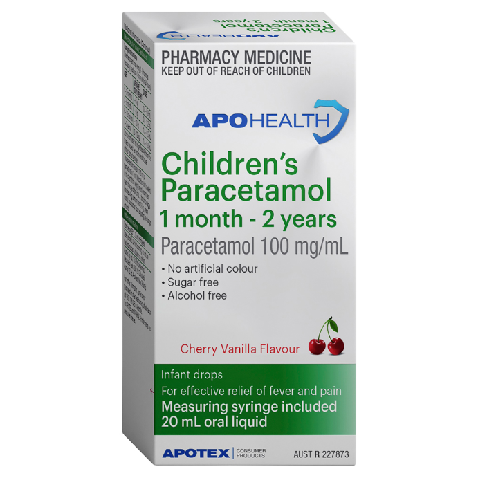 APO HEALTH Paracetamol Children's Paracetamol 1mth to 2yr Bottle 20mL