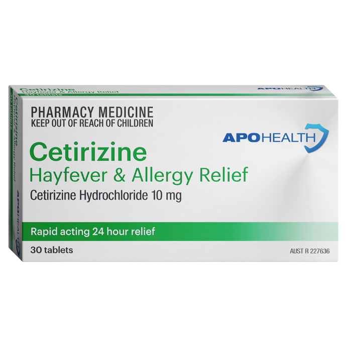 APO HEALTH Cetirizine Hayfever Allergy Relief 10mg Blister Pack 30 Tablets