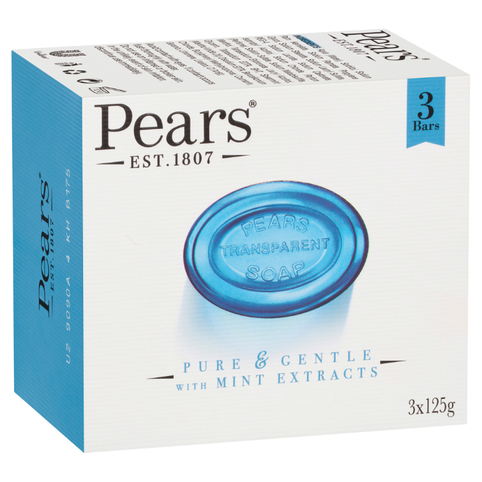 Pears Pure & Gentle Soap With Mint Extracts 3 x 125g