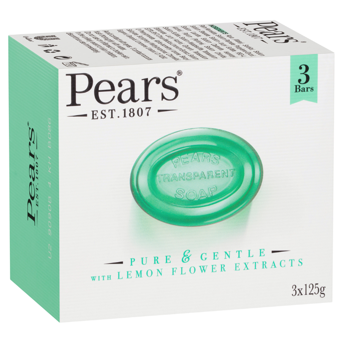 Pears Pure & Gentle Soap With Lemon Flower Extracts 3 x 125g