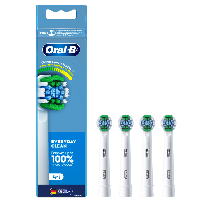 Oral-B Everyday Clean Replacement Brush Heads White 4 Pack