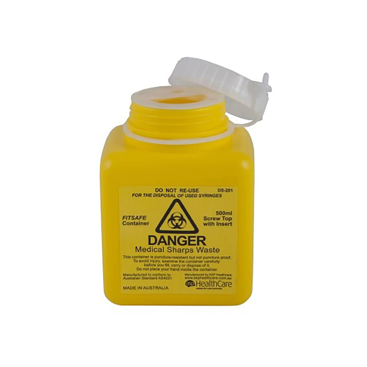 Fittube Sharps Container Yellow 500mL