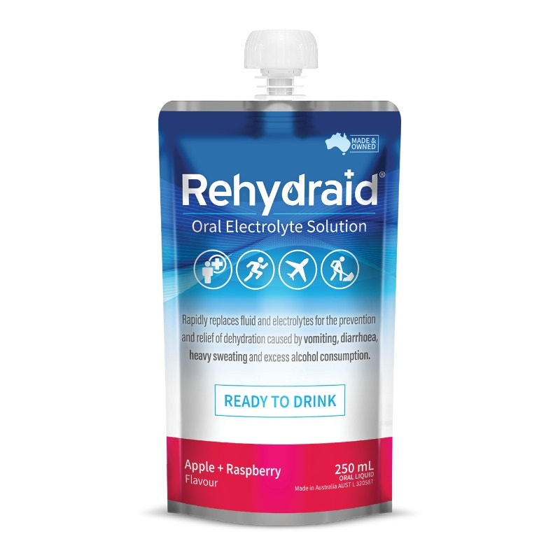 Rehydraid Oral Electrolyte Solution Doypack Apple + Raspberry 250mL