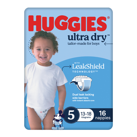 Huggies Ultra Dry Tailor-Made for Boys Size 5 16 Nappies