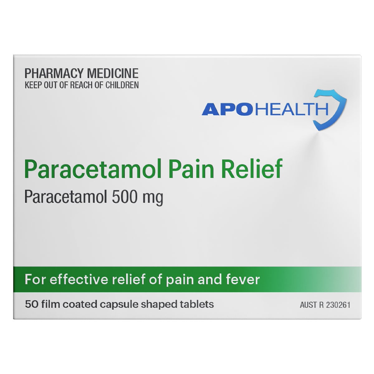 APH Paracetamol 500mg Caplet 50 Pack