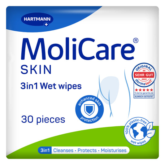 Molicare Skin 3 In 1 Wipes 30 Pack