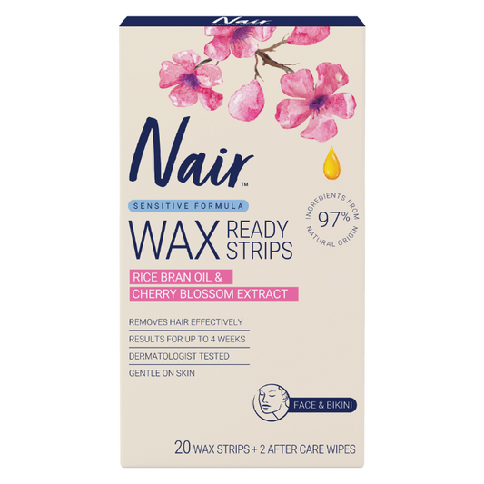 Nair Sensitive Mini Wax Strips Face & Sensitive Areas 20 Pack