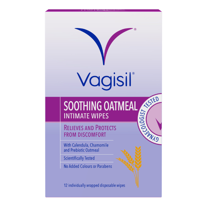 Vagisil Soothing Oatmeal Intimate Wipes 12 Wipes