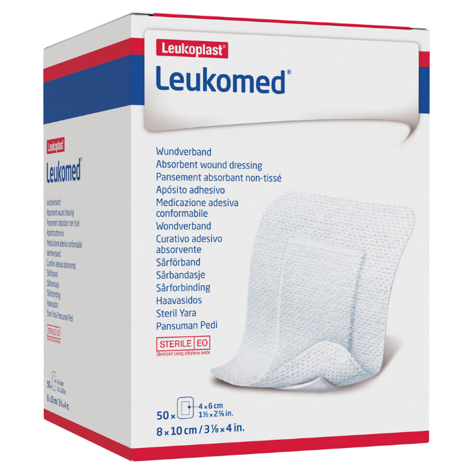 LEUKO Leukomed Sterile 8cm x 10cm White 50 Pack