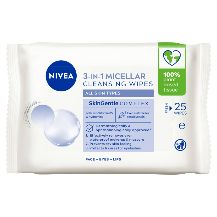 NIVEA 3-in-1 Micellar Cleansing 25 Wipes
