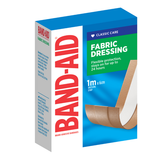 BAND-AID Fabric Dressing Full Width Pad 1m x 6cm