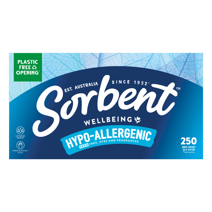 Sorbent Facial Tissues Hypo Allergenic 250 Pack