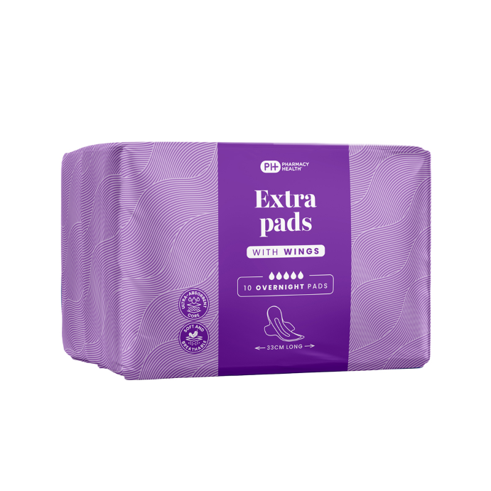 Pharmacy Health Extra Pads Wings Overnight 10 Pack