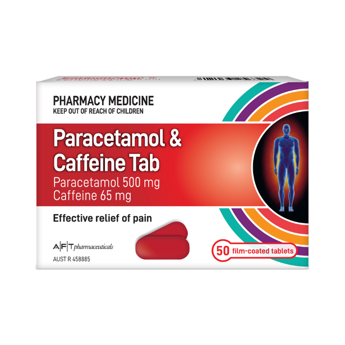 AFT Paracetamol & Caffeine Soft Gel Capsules 50 Pack
