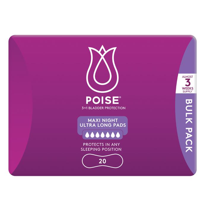 Poise Maxi Night Ultra Long Pads 20 Pads