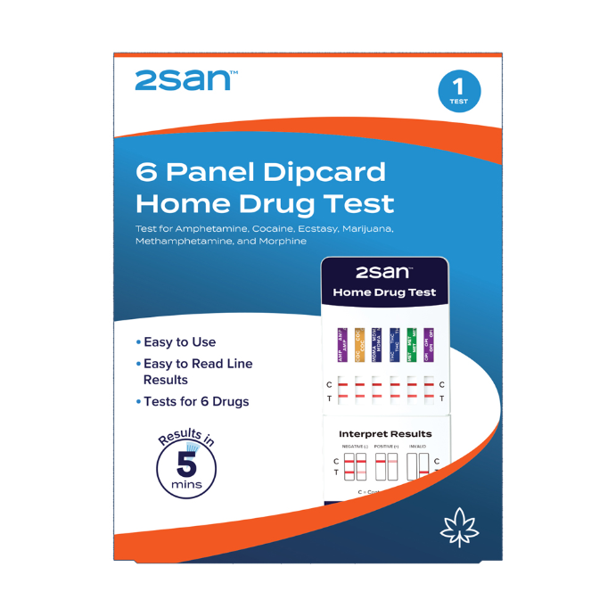 2SAN 6 Panel Dipcard Home Drug Test 1 Pack