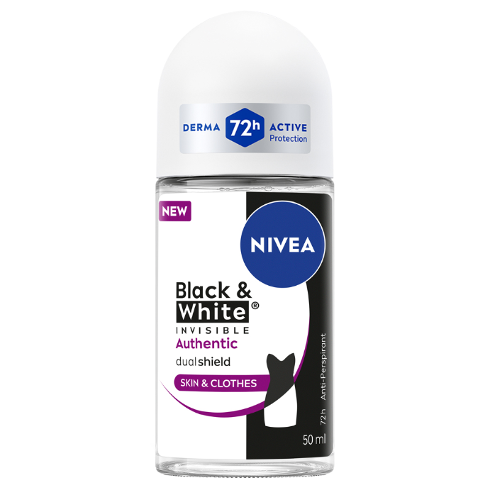 NIVEA Deo Roll-On Black & White Invisible Authentic 50mL