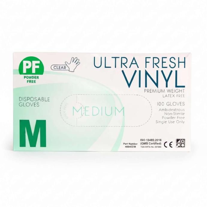 Ultra Fresh Vinyl Gloves Medium 100 Pack