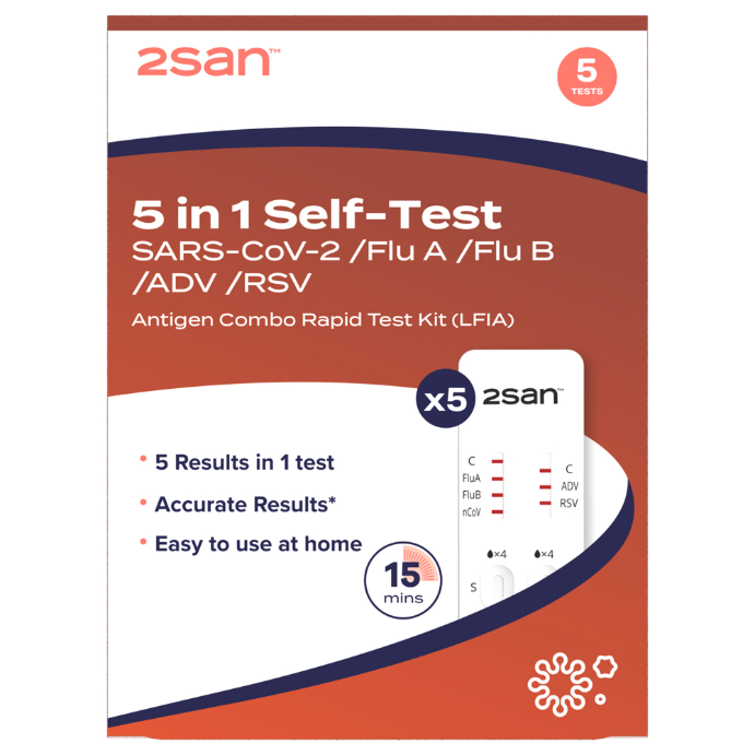 2san 5 In 1 Covid/flu/rsv/adv 5pack