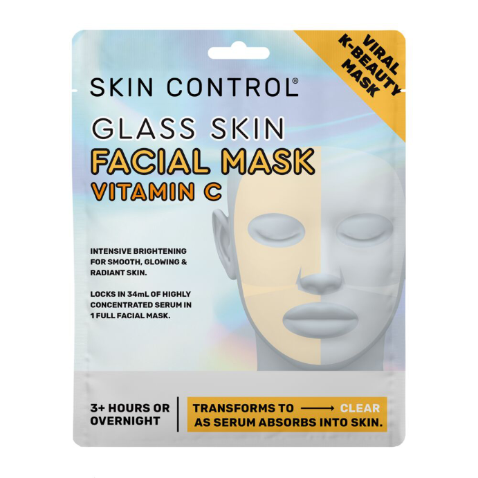 SKIN CONTROL Glass Skin Facial Mask Vitamin C 1 Pack