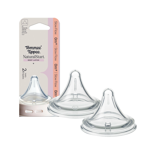 Tommee Tippee Natural Start Deep Latch Slow Flow for 0m+ 2 Pack