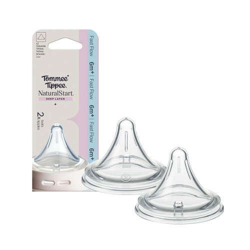 Tommee Tippee Natural Start Deep Latch Fast Flow for 6m+ 2 Pack