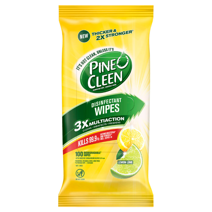Dettol Pine O Cleen Disinfectant Wipes Lemon Lime 100 Pack