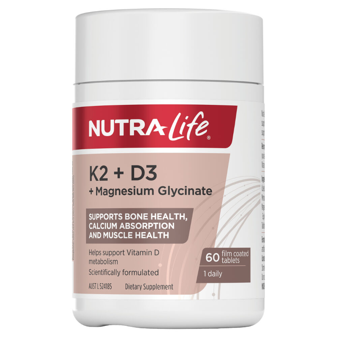 Nutra-Life K2 + D3 + Magnesium Glycinate 60 Tablets