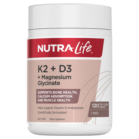 Nutra-Life K2 + D3 + Magnesium Glycinate 120 Tablets
