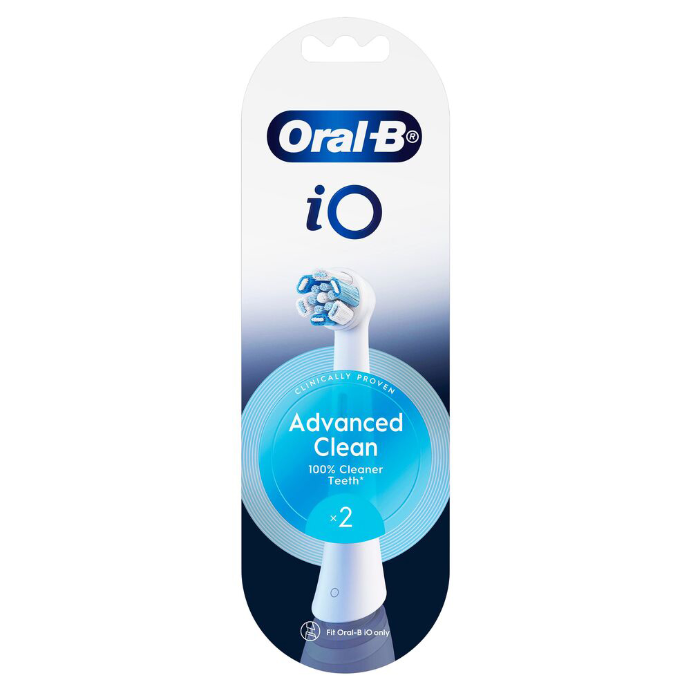 Oral-B iO Advanced Clean White Electric Toothbrush Replacement Heads 2 Pack