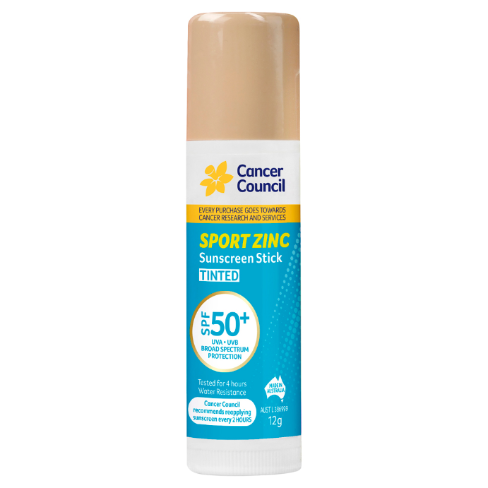 Cancer Council Sport Zinc Sunscreen Stick Tinted SPF 50+ 12g